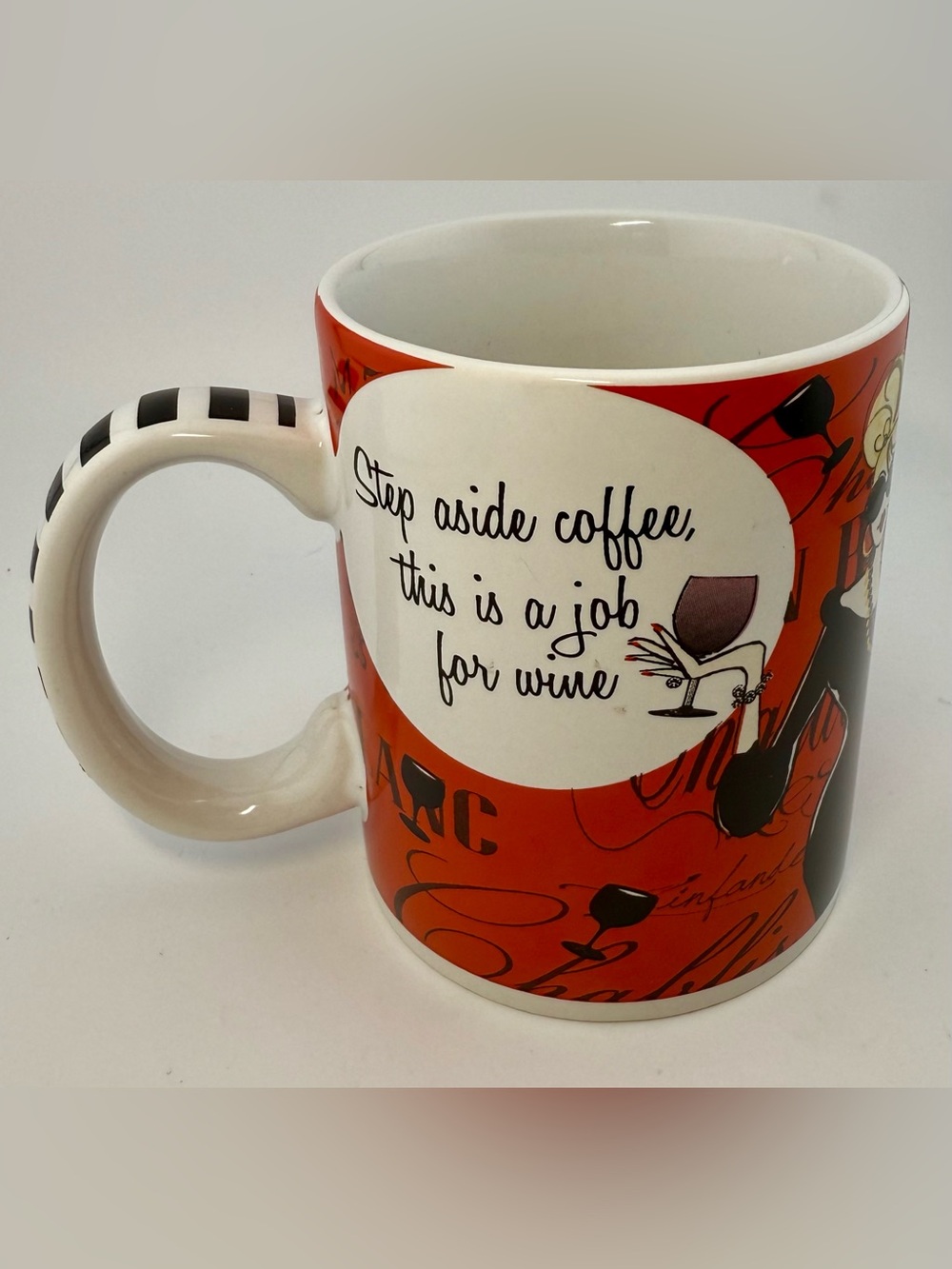 “Step aside coffee, this is a job for wine” mug by American Atelier
